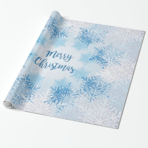 SHOW FLAKES PATTERN Merry Christmas Wrapping Paper
