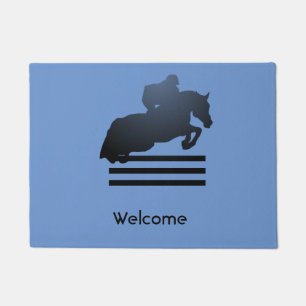  Show jumper clearing an obstacle.     Doormat