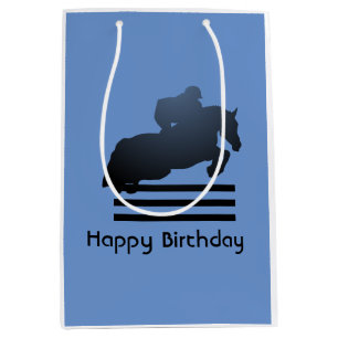  Show jumper clearing an obstacle.      Medium Gift Bag