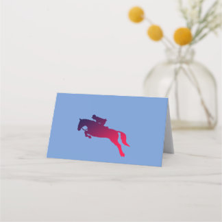 Show jumper clearing an obstacle.        Place Ca Place Card