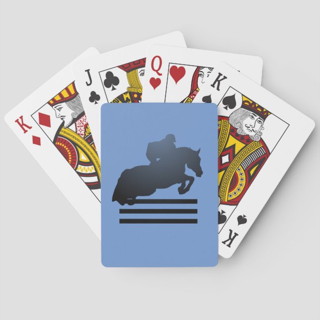  Show jumper clearing an obstacle.        Playing Cards (Back)