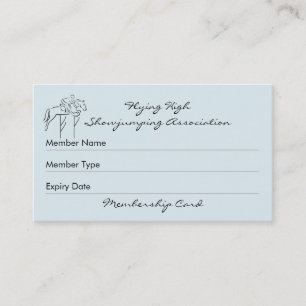 Show jumper club membership business card