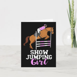 Show Jumping Girl Horseback Riding Equestrian Hors Card