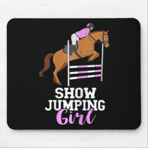 Show Jumping Girl Horseback Riding Equestrian Hors Mouse Pad