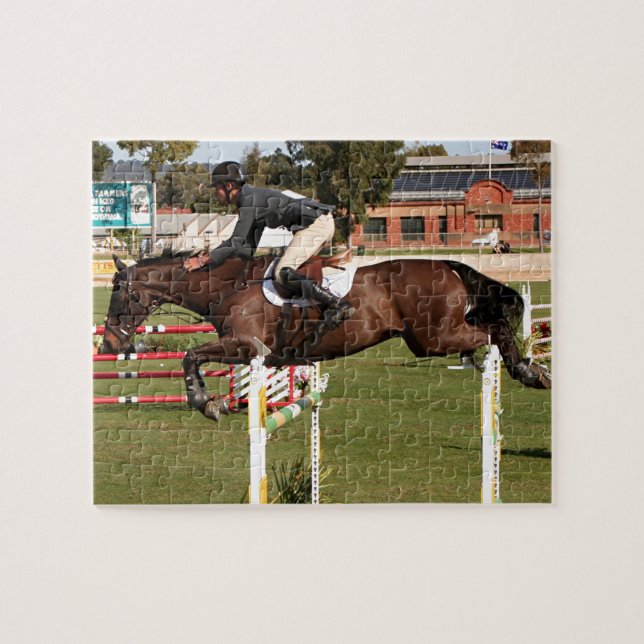 Show jumping horse and rider 2 jigsaw puzzle (Horizontal)