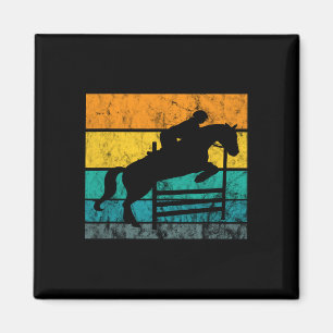 Show Jumping Retro Vintage Equestrian Rider Horseb Magnet