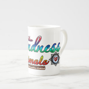 Show Kindness To Animals Rainbow Typography Bone China Mug