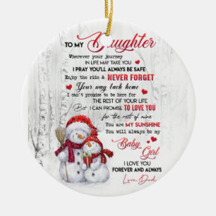 Show love to daughter ceramic ornament