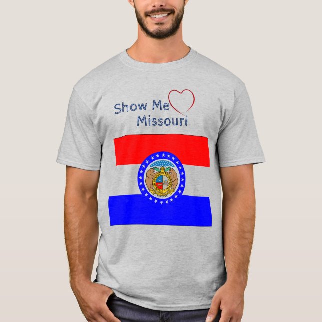 Show me Love Missouri Uni-sex  Patriotic  T-Shirt (Front)