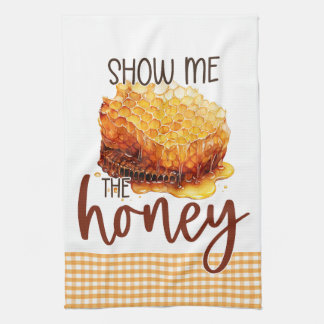 Show me the honey honeycomb yellow gingham tea towel