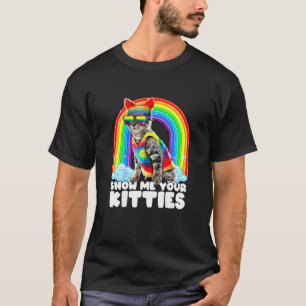 Show Me Your Kitties Lgb Gay Pride Cat Costume Par T-Shirt
