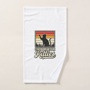 Show Me Your Kitties Vintage Cat Lover Design_1 Hand Towel