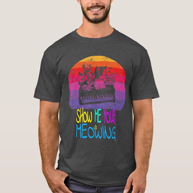 Show Me Your Meowing Cats Music Ragdoll Musical Sp T-Shirt (Front)