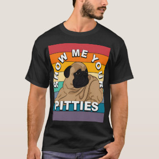 Show me your pitties funny artistic retro sunset v T-Shirt