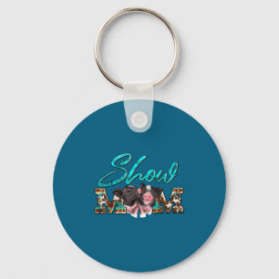 Show mum pigs couple western mother's day farm key ring