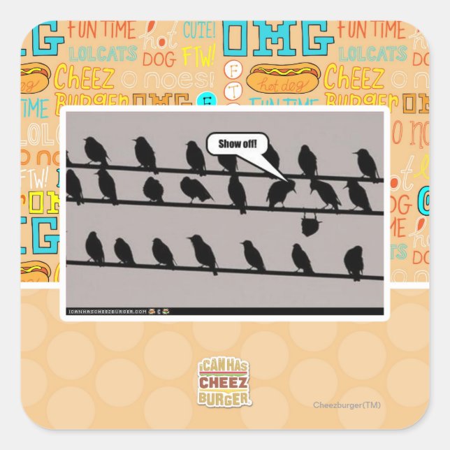 Show off! square sticker (Front)