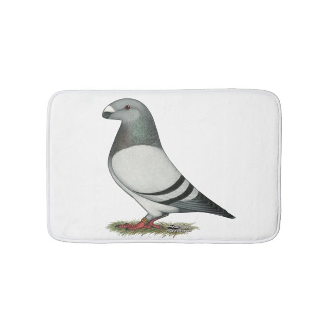 Show Racer Blue Bar Pigeon Bath Mat (Front)