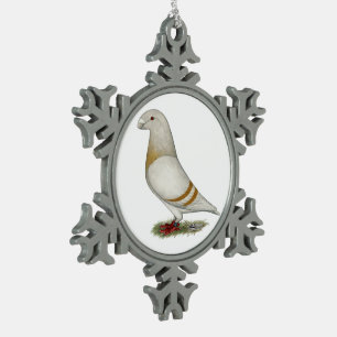 Show Racer Yellow Bar Snowflake Pewter Christmas Ornament