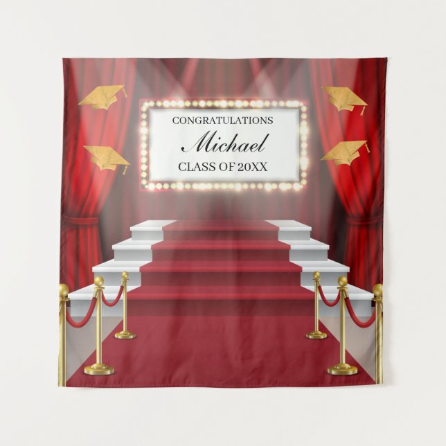  Show Red Carpet  Graduation Backdrop banner Tapestry (Front)