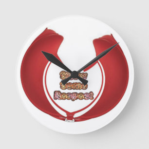 Show Some Respect Art Print Round Clock