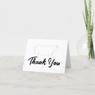 Show Steer Folded Thank You Card
