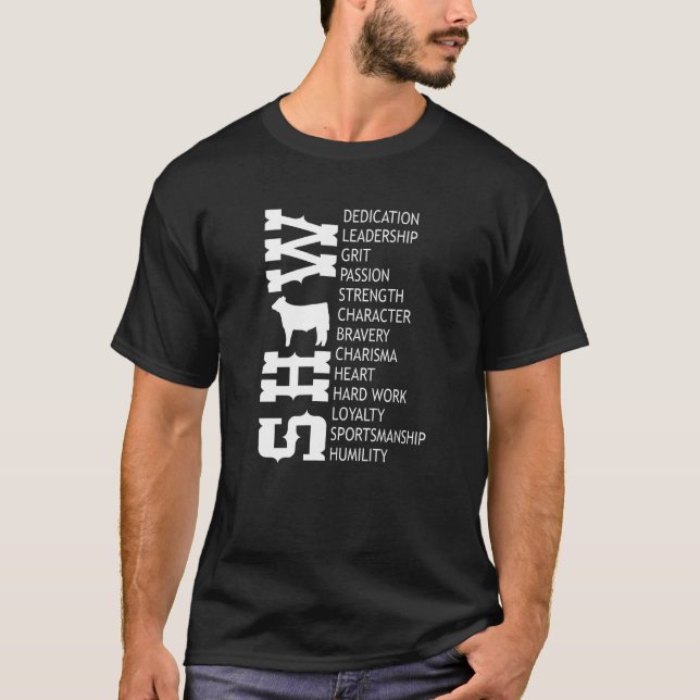 Show Steer Livestock Beef Cattle Inspirational Mar T-Shirt (Front)