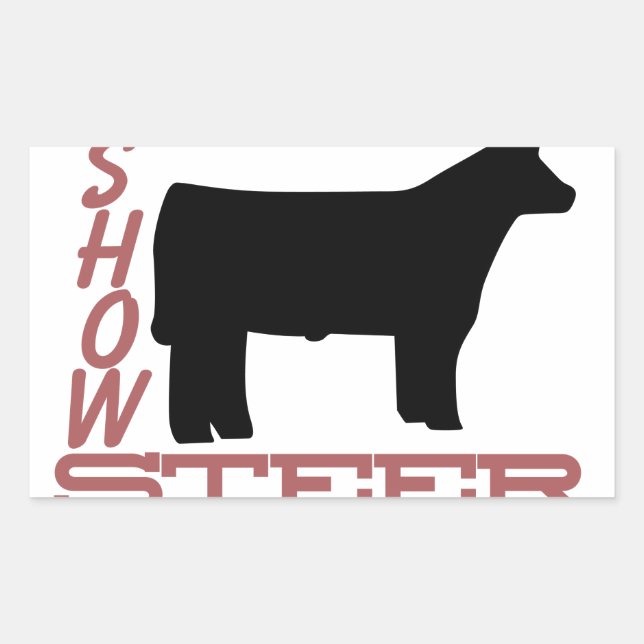Show Steer Rectangular Sticker (Front)