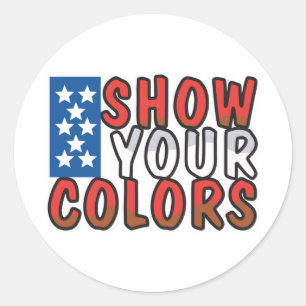 Show Your Colours USA Design Classic Round Sticker