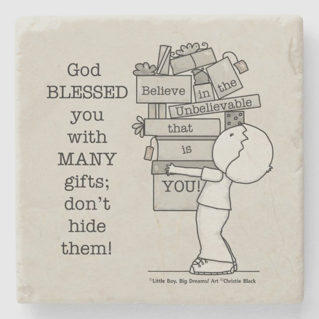 Show Your Gifts Stone Coaster (Front)