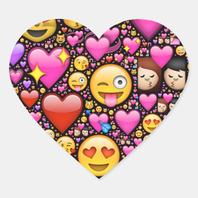 Show your love and affection through Emoji-art Heart Sticker (Front)