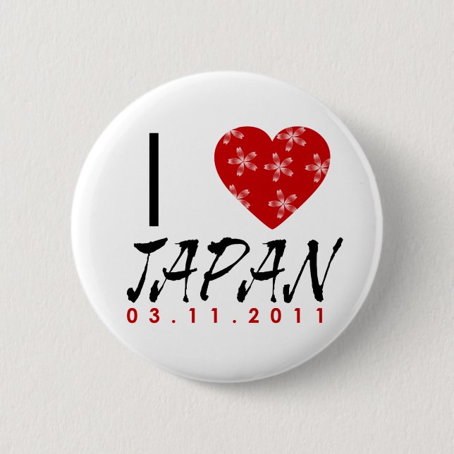 Show Your Love To Japan 6 Cm Round Badge (Front)