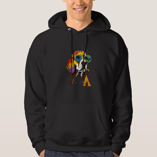 Show Your Pet Pride  Hippie Hippy Beagle Hoodie (Front)