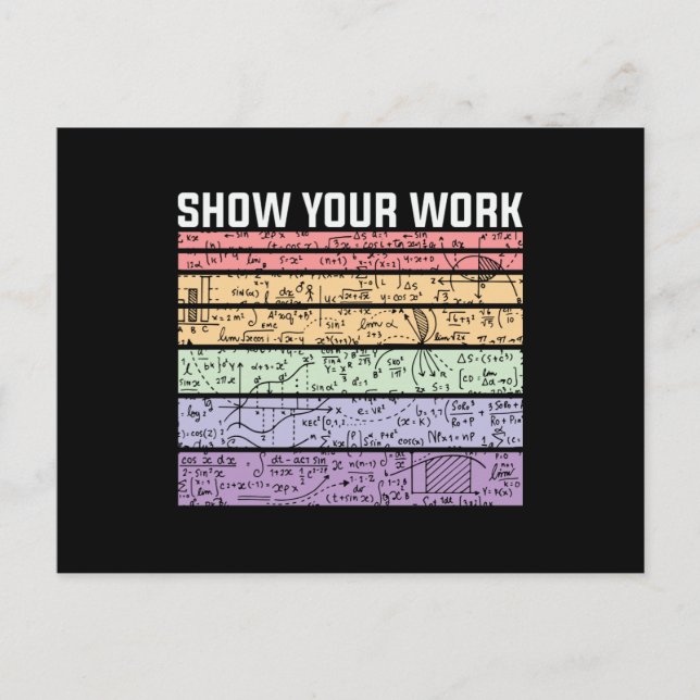 Show Your Work, Math Teacher Postcard (Front)