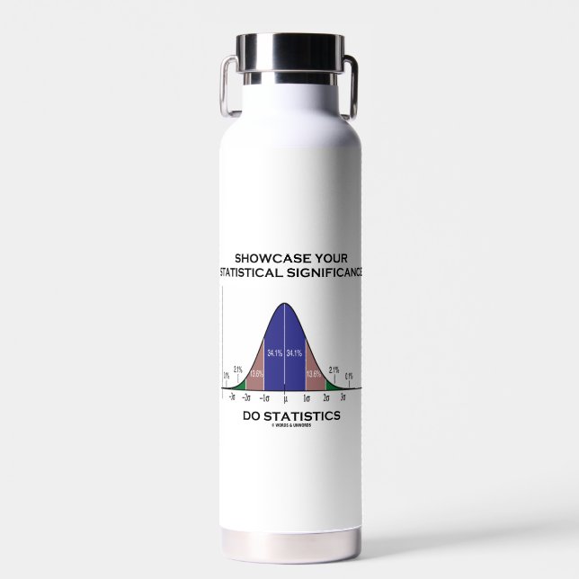 Showcase Your Statistical Significance Statistics Water Bottle (Front)