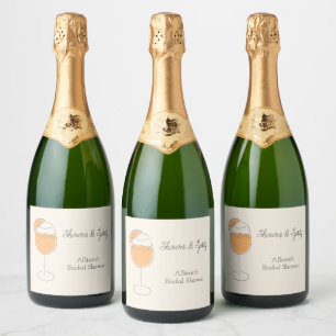 Shower and Spritz Bubbly Cocktail Bridal Shower Sparkling Wine Label