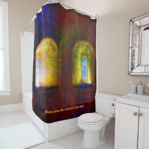 Shower away the cobwebs of your mind - luxury shower curtain