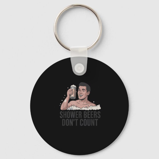 Shower Beers Don’t Count Funny Beer Lover Retro  Key Ring (Front)