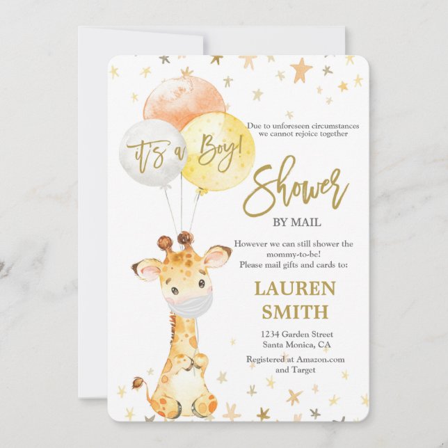 Shower by Mail cute giraffe baby shower Invitation (Front)