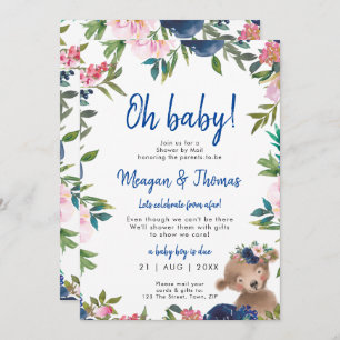 shower by mail from afar bear blue baby shower invitation