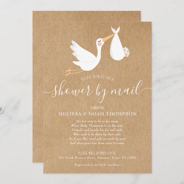 Shower By Mail Long Distance Sprinkle Invitation (Front/Back)