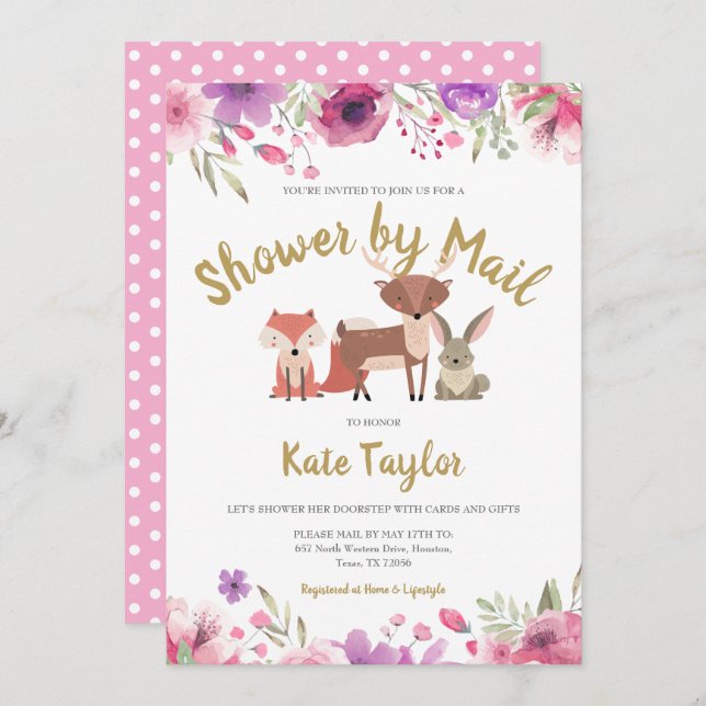 Shower By Mail Long Distance Sprinkle Invitation (Front/Back)