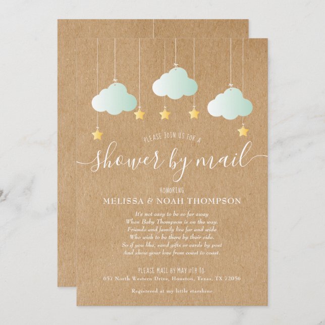 Shower By Mail Long Distance Sprinkle Invitation (Front/Back)
