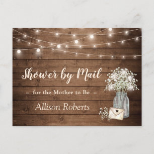 Shower By Mail Rustic Baby's Breath String Lights Postcard