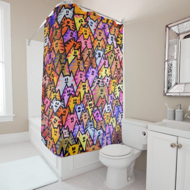 Shower Curtain - 024 - Cats (In Situ)