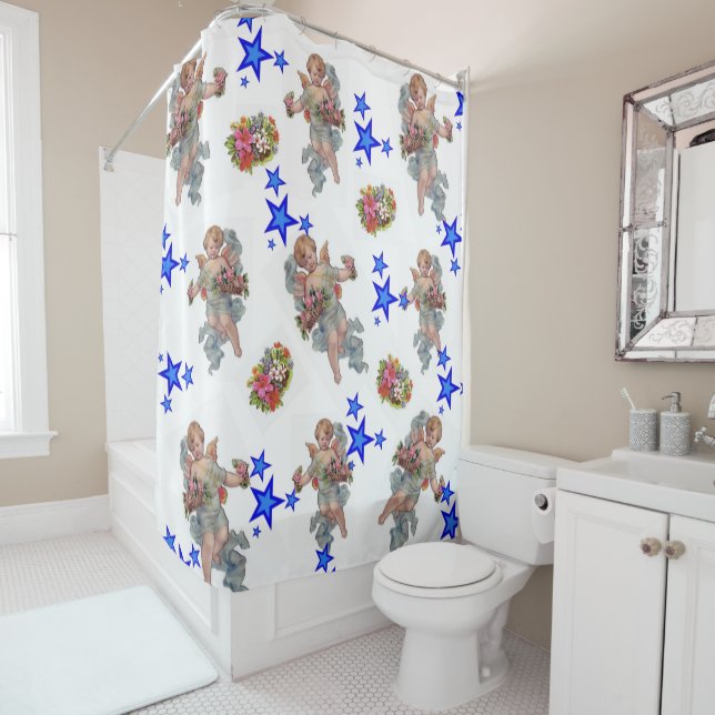 Shower Curtain Angel Blue Star (In Situ)