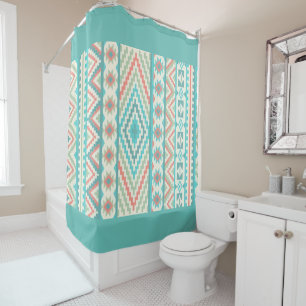 Shower Curtain/Aztec Tribal Pattern Curtain