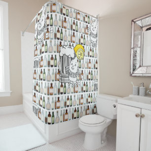 Shower Curtain Beer Lemons