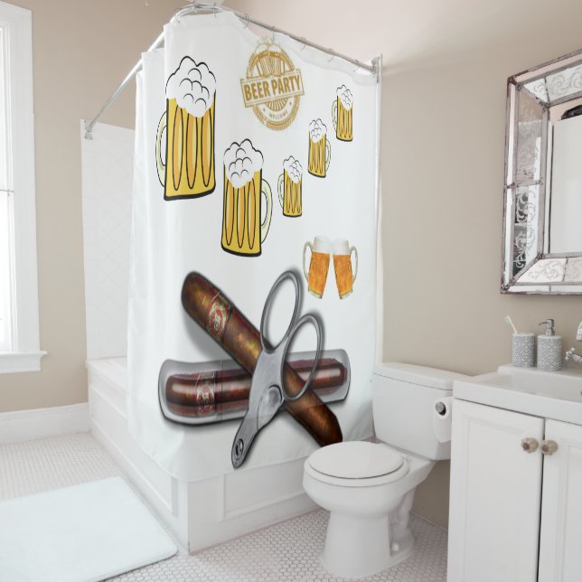 Shower Curtain Beer Party (In Situ)