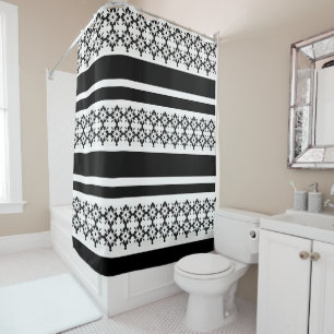 Shower Curtain/Black and White Curtain