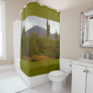 Shower Curtain Bright Sahuaro Cacti